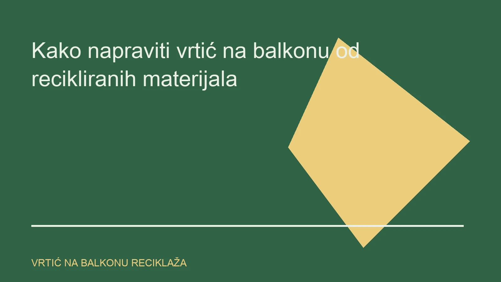 Urednička ilustracija za temu vrtić na balkonu reciklaža